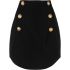 Buttons detail black high waisted Skirt