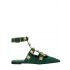Green Roman Stud Ballerina Shoes