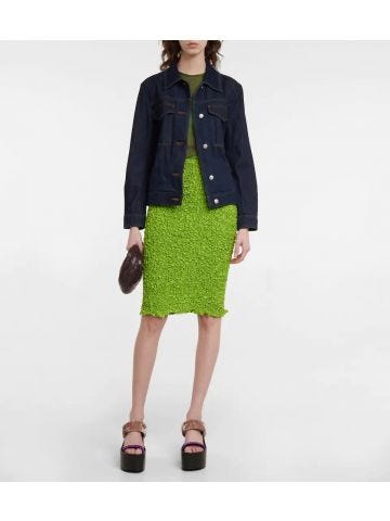 Green curled midi Skirt