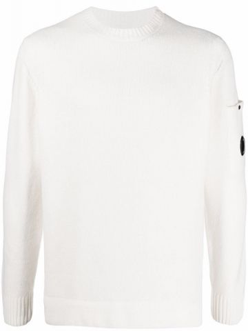 Maglione bianco con applicazione logo