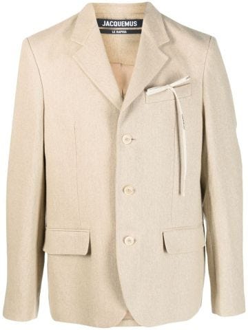 Three-button single-breasted beige blazer La veste Feijoa