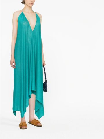 Turquoise dress in linen jersey