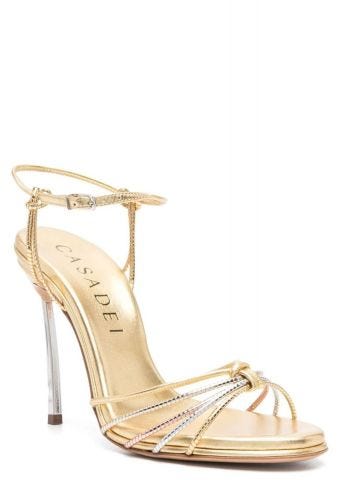 Gold strappy heeled Sandals