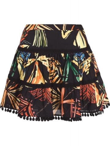 Floral print black Bridget mini Skirt