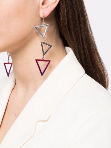 Purple triangle dangle Earrings