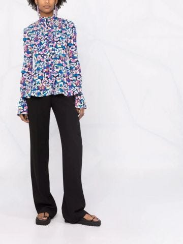 Camicia con stampa floreale multicolore