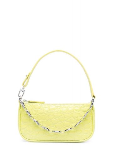 Yellow Rachel Mini Bag with crocodile effect