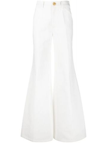White high waisted flared Trousers