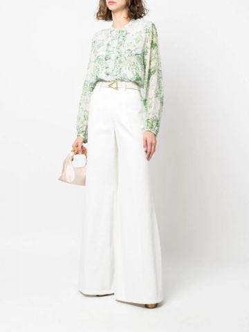 White high waisted flared Trousers