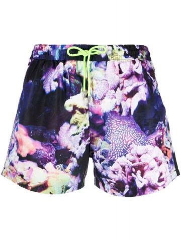 Multicolored photograph print Swim Shorts