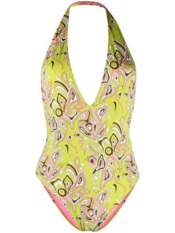 Africana abstract print green Swimsuit