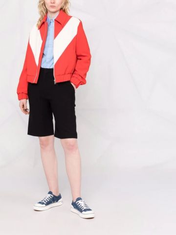 Colour-block red track Jacket