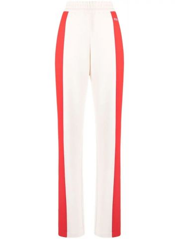 Logo print red and white track Pants
