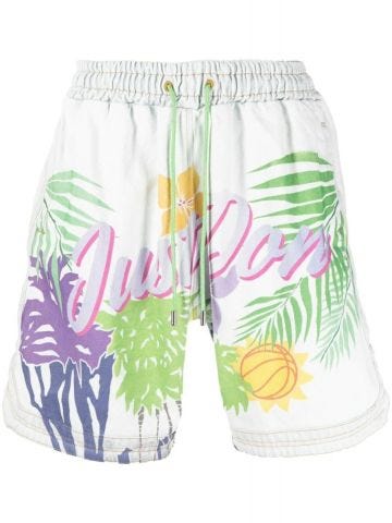 Multicolored print Bermuda Shorts
