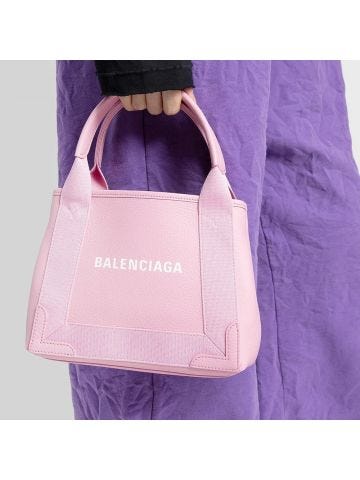 Pink Cabas Navy XS tote Bag