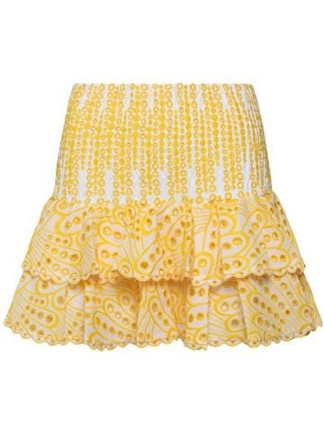 Yellow Noa embroidered mini Skirt