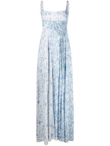 Floral print blue maxi Dress
