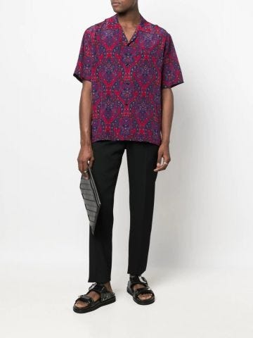Purple paisley print short sleeved Shirt
