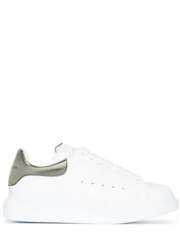 White Oversize Sneakers with metallic grey contrasting detail