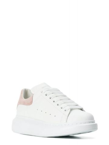 White Oversize Sneakers with pink contrasting detail