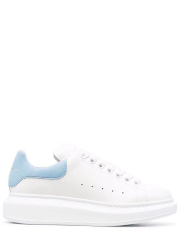 White Oversize Sneakers with light blue contrasting detail