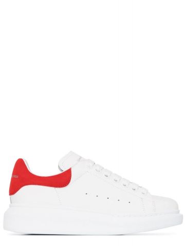 White Oversize Sneakers with red contrasting detail