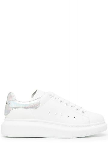 White Oversize Sneaskers with silver contrasting detail