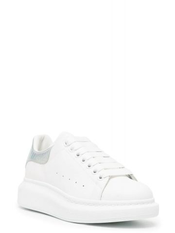 White Oversize Sneaskers with silver contrasting detail