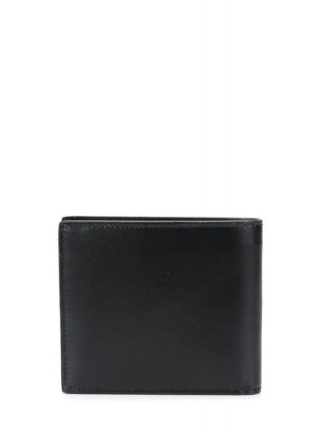 Silver logo plaque black bi-fold Wallet