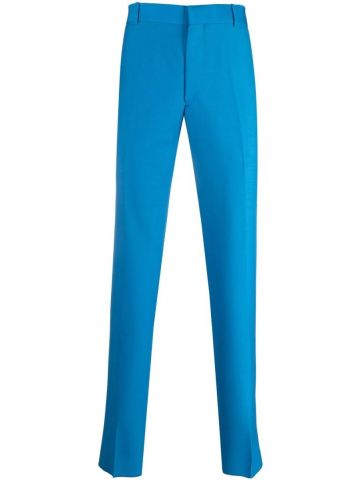 Blue straight leg tailored Trousers