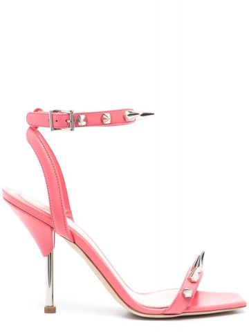 Pink stiletto Sandals with studs