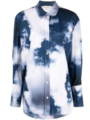 All-over graphic print blue Shirt