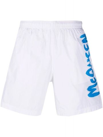 Logo print white Swim Shorts