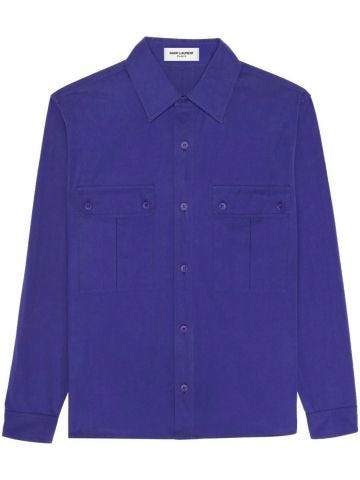 Cargo pockets purple Shirt