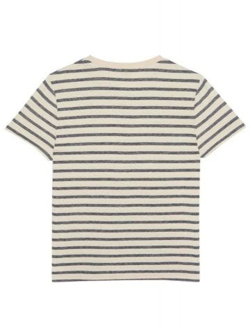 Embroidered logo black striped T-shirt