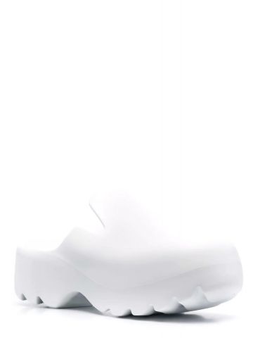 White ridged sole Rubber Flash Sandals