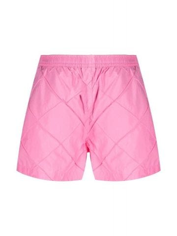 Pink check panel Swim Shorts