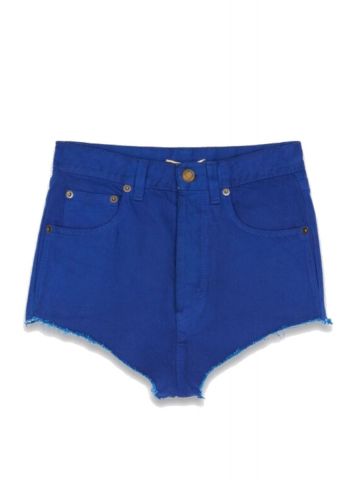Blue high waisted denim Shorts