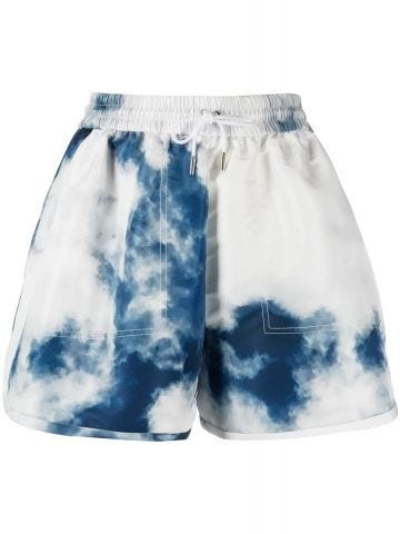 All-over graphic print blue Shorts