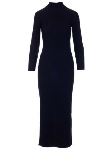 Fitted Dress in black wool knit