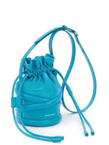 Blue Soft Curve bucket Bag