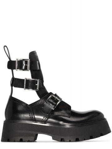 Buckled black cut-out Boots