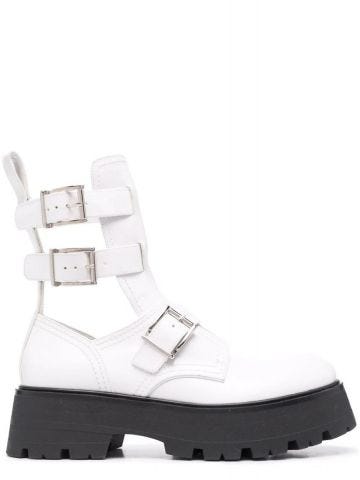 Buckle fastening white Boots