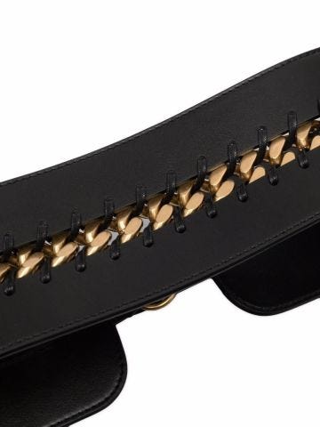 Cintura nera con dettaglio a catena