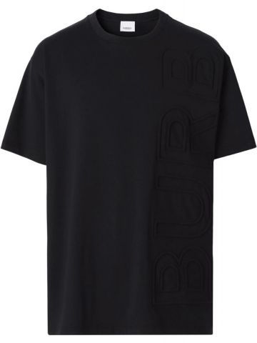 Embossed logo black T-shirt