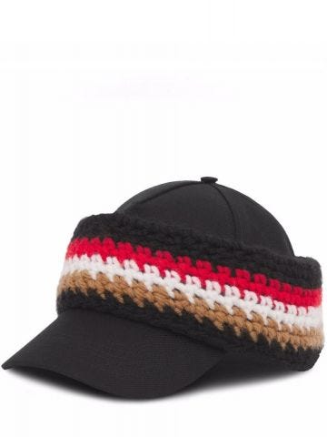 Cappello da baseball nero con fascia in maglia