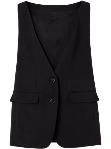 Black sleeveless tailored Jacket