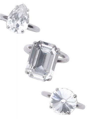 Set di anelli argento con cristalli