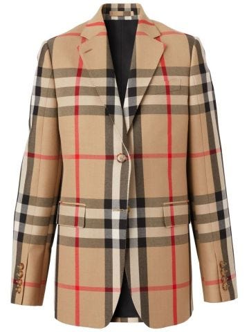 Tailored jacket with vintage check pattern