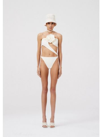 Cream asymmetrical Swimsuit